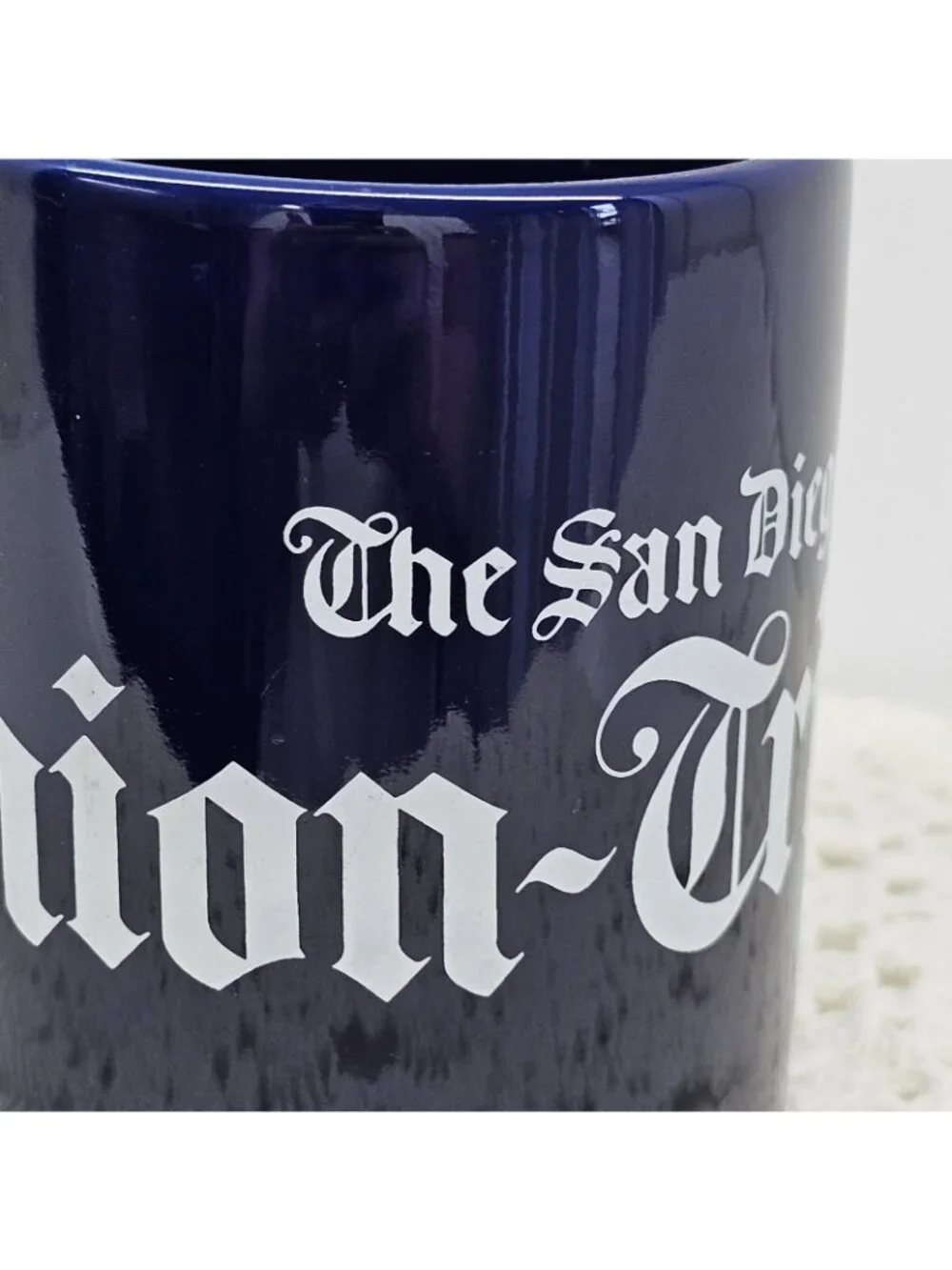 San diego Union Tribune Dark Blue Coffee Mug 3.75” Height